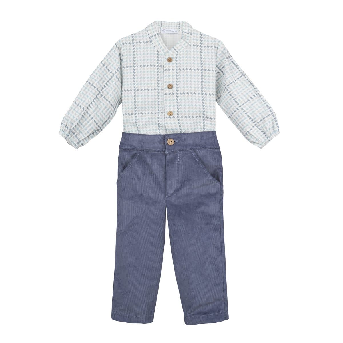 Conjunto 2 piezas: Camisa M/L + Pantalón largo (Azul)