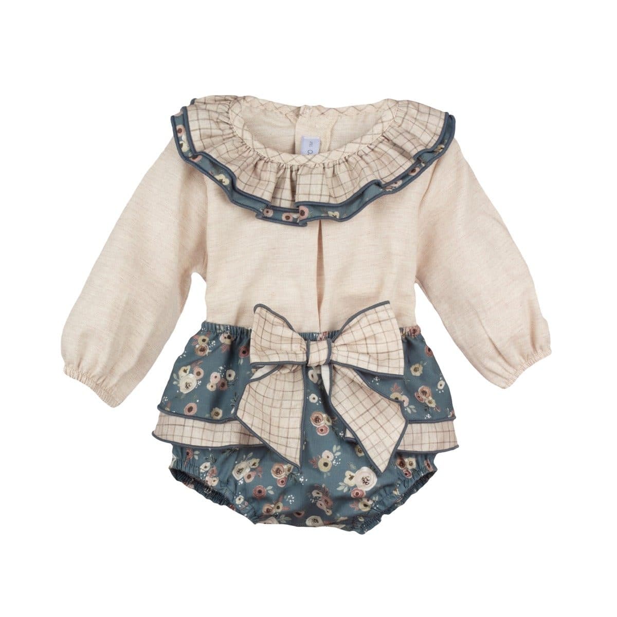 Conjunto 2 piezas: Blusa M/L + Pololo (Azul)