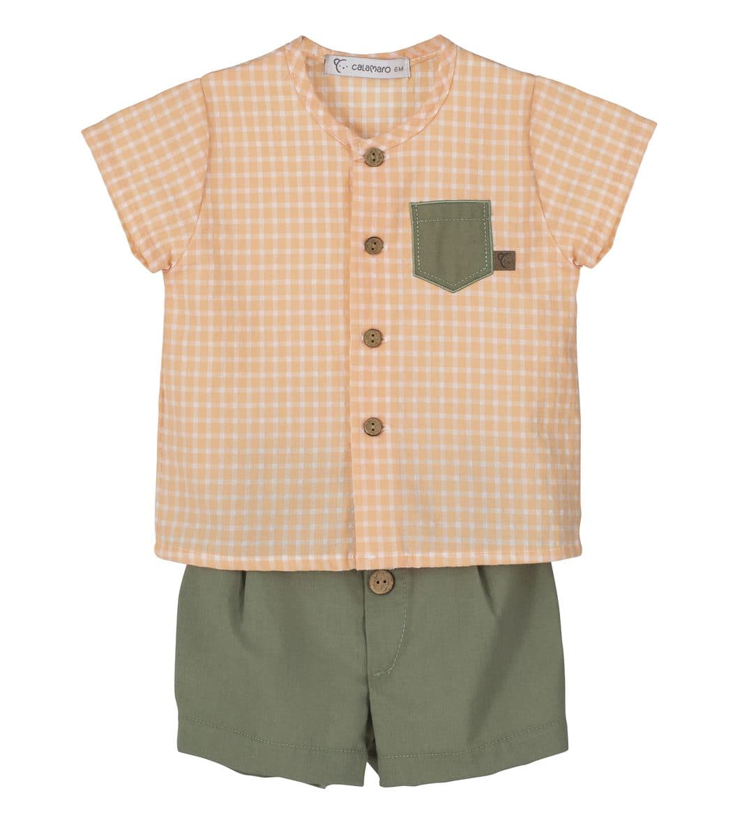 Conjunto 2 piezas: Camisa M/C + Pantalón corto (Melocoton)