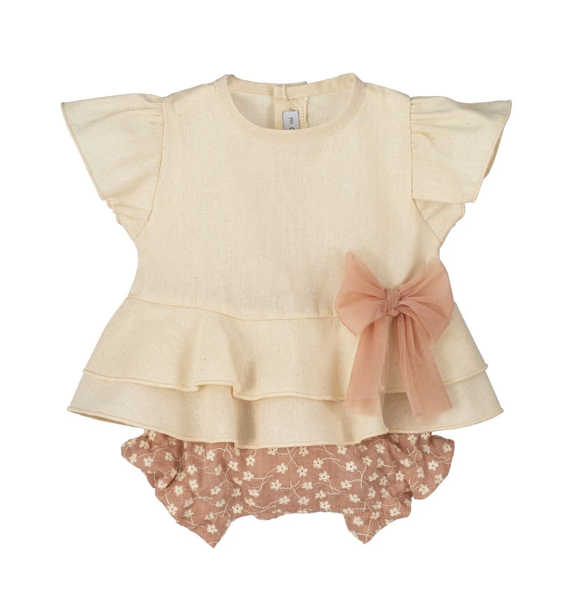 Conjunto 2 piezas: Blusa M/C + Pololo (Rosa viejo)
