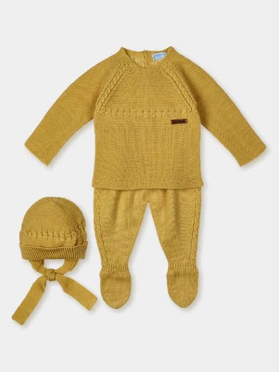 Conjunto 3 piezas: Jersey M/L + Polaina + Gorro (Mostaza)