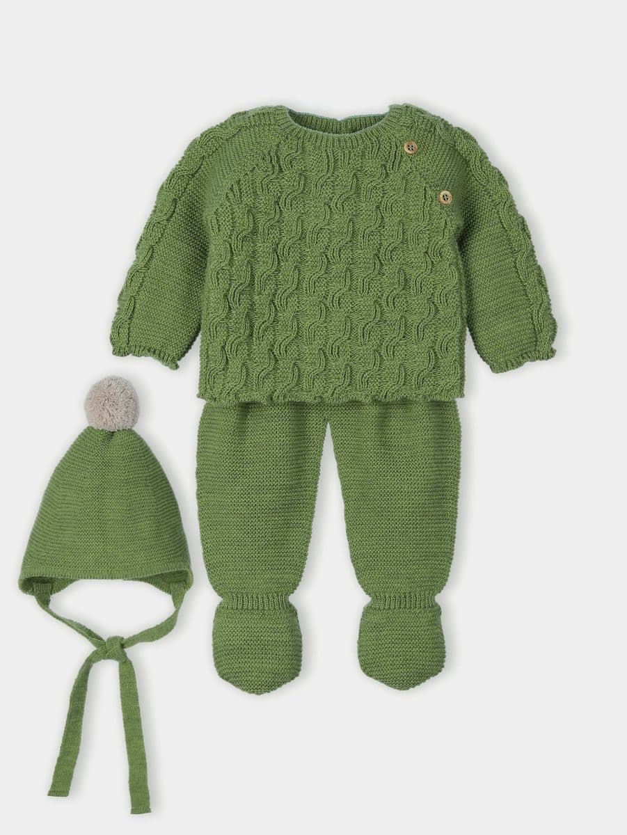 Conjunto 3 piezas: Jersey M/L + Polaina + Gorro (Oliva)