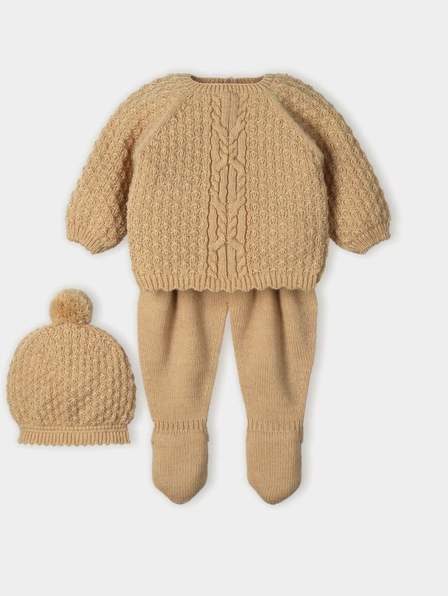 Conjunto 3 piezas: Jersey M/L + Polaina + Gorro (Almendra)