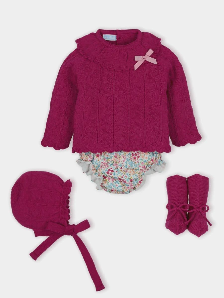 Conjunto 4 piezas: Jersey M/L + Cubre + Patucos + Gorro (Sorbet)