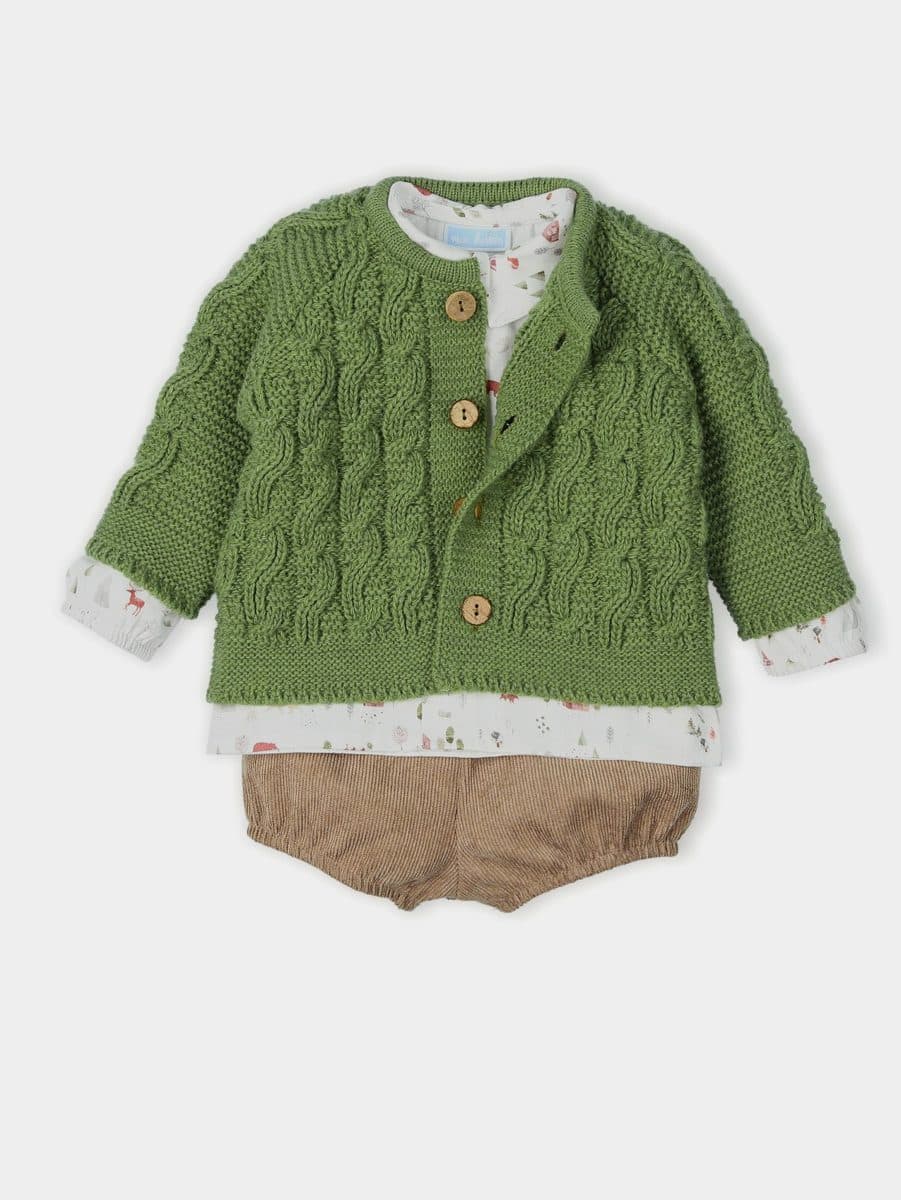 Conjunto 2 piezas: Jersey M/L + Pantalón corto (Oliva)