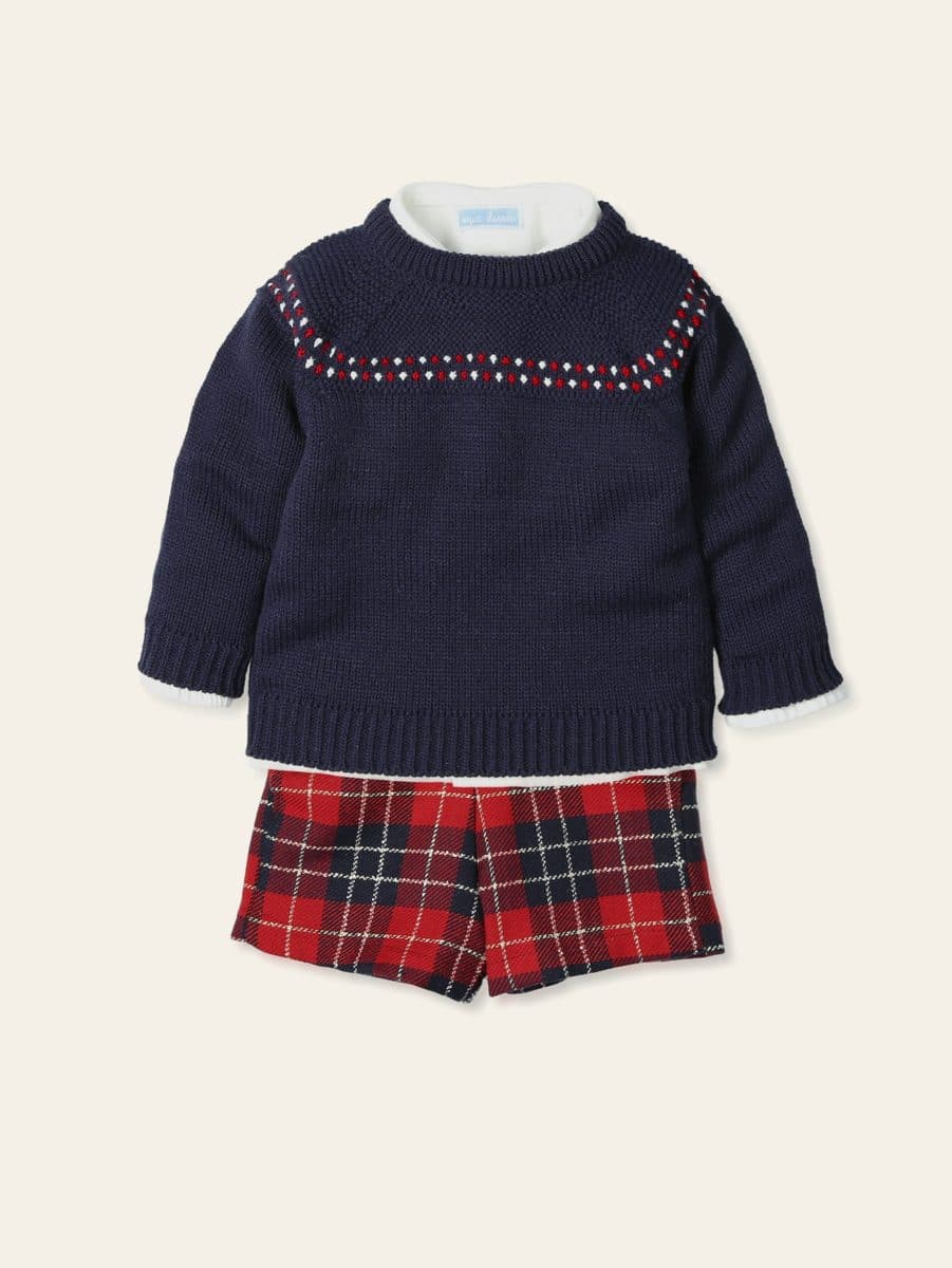Conjunto 3 piezas: Jersey M/L + Camisa M/L + Pantalón corto (Marino)