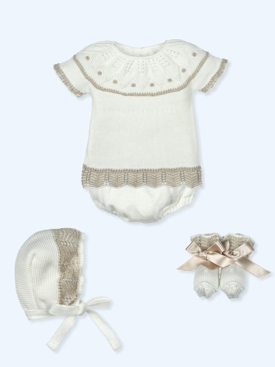 Conjunto 4 piezas: Jersey M/C + Polaina + Patucos + Gorro (Cdo/Ang)