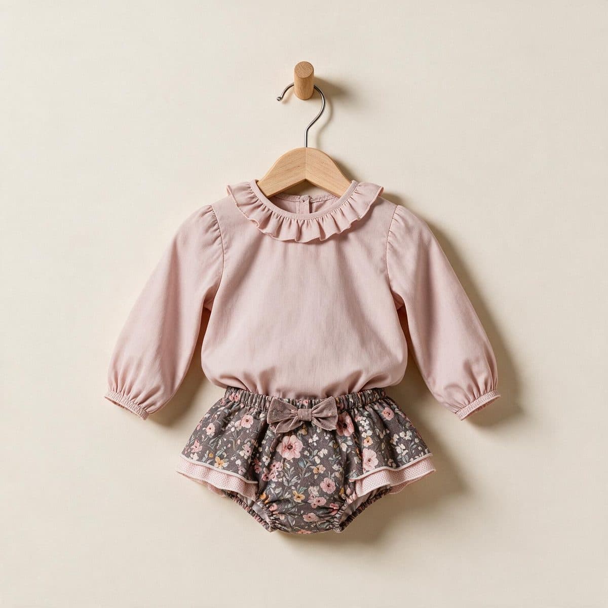 Conjunto 2 piezas: Blusa M/L + Pololo (Nude)